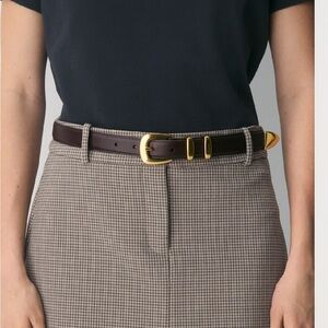 Aritzia Legendary Solid Brass Leather Belt